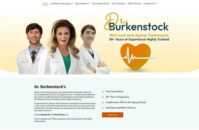 Skin Body Health website screenshot